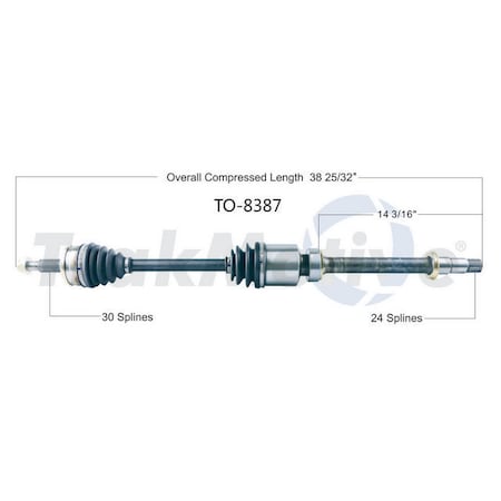 Surtrack Axle Cv Axle Shaft, To-8387 TO-8387